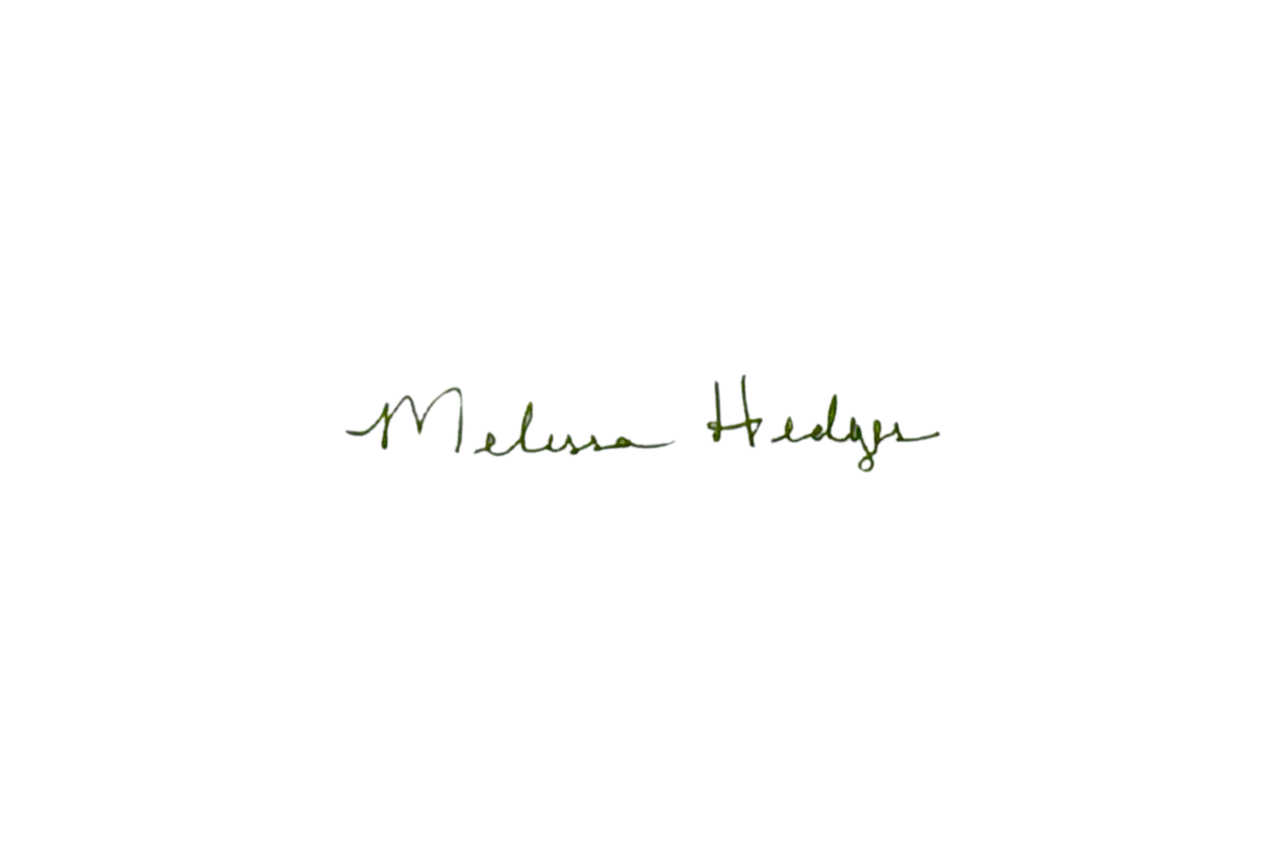 A signature-style text that reads 'M. Lee Hedly' in green cursive handwriting.