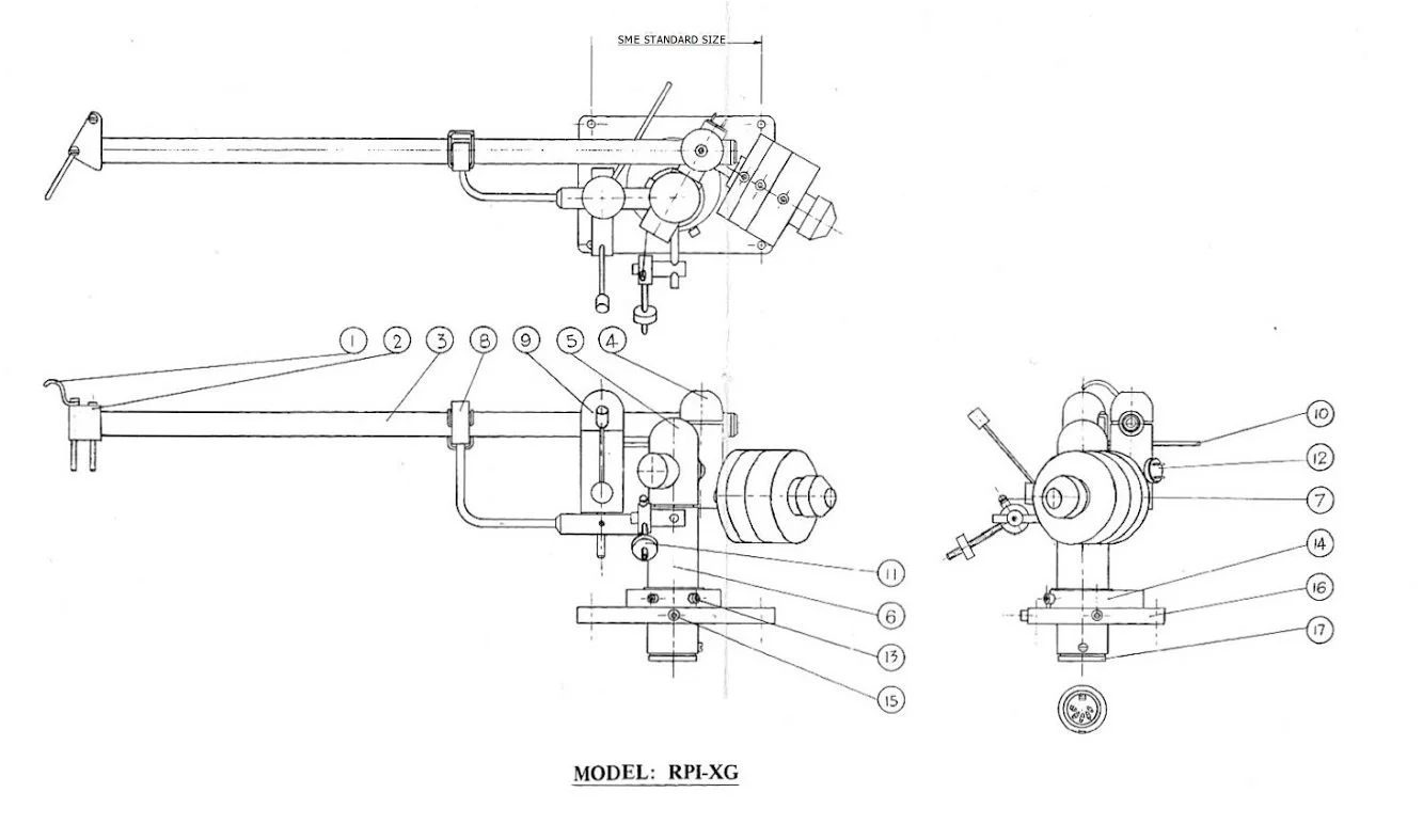 ODYSSEY TONEARMS RP1-XG Mk 1 General Arrangement