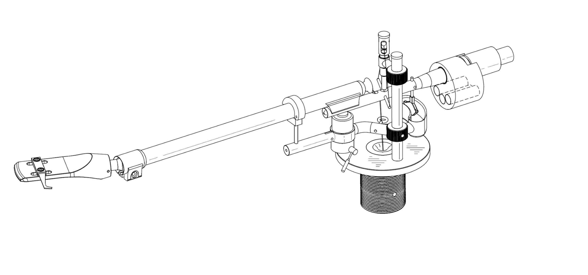 "Unified Theory UA-101 tonearm product wireframe"