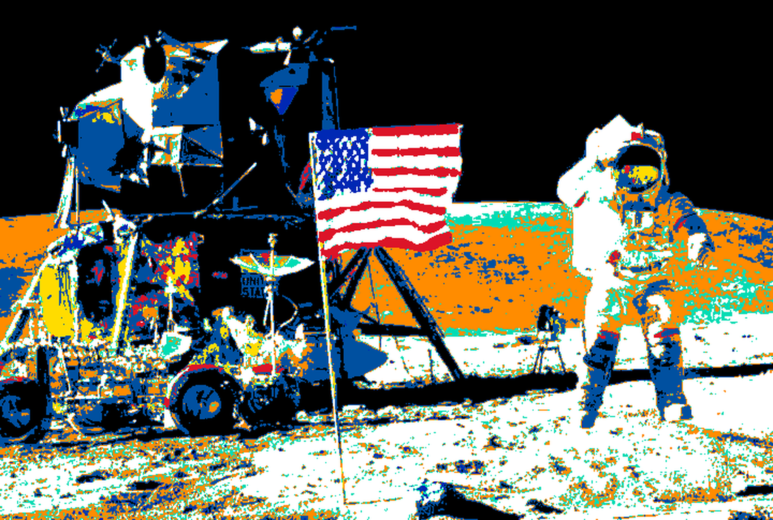 JOHN YOUNG SALUTING THE AMERICAN FLAG, APRIL 16-27, 1972