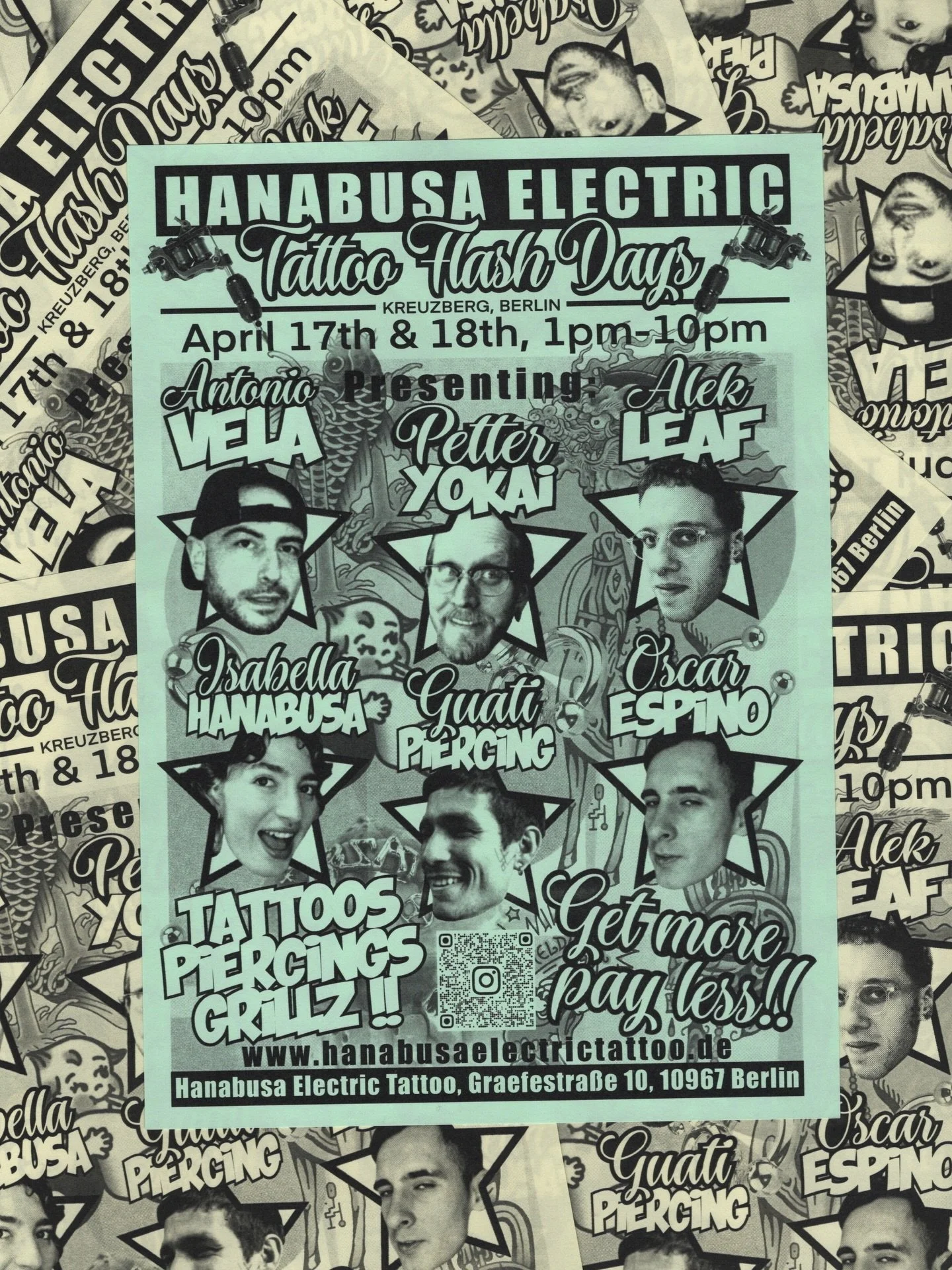 We&rsquo;re hosting Flash Days at Hanabusa Electric ⚡

🗓️ April 17th to 18th
🕓 13:00&ndash;22:00
📍 Graefestra&szlig;e 10
Walk-ins only, first come first served!

For these 2 days only, we&rsquo;ve prepared
special flash designs (&euro;80 / &euro;1