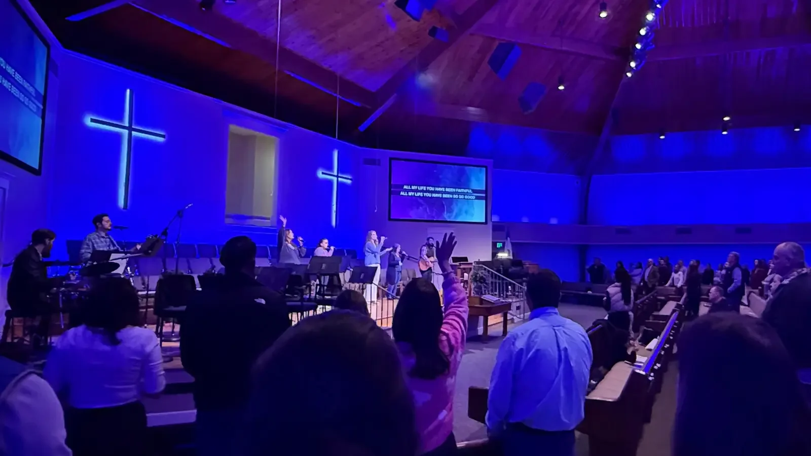 Worship ministry Worship Team of FBC Ponchatoula leading worship on a Sunday morning