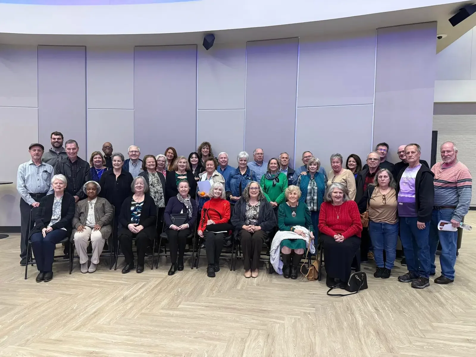 Young at Heart Senior Adult Ministry participants gathered for a group picture