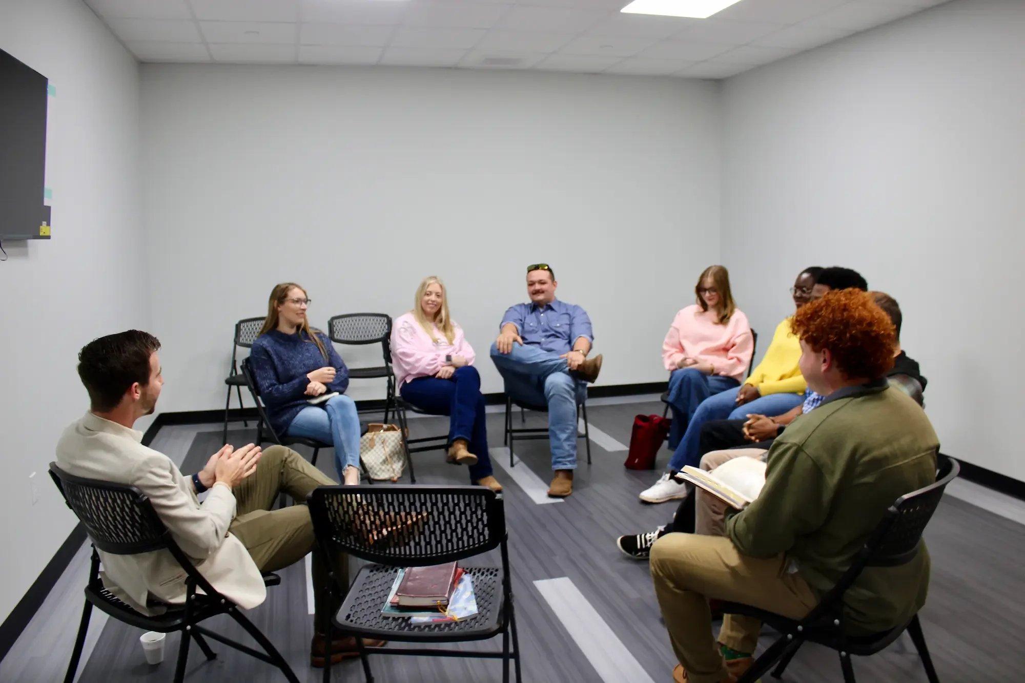 College ministry students gathered for Sunday School class or Wednesday Night Bible Study Breakout