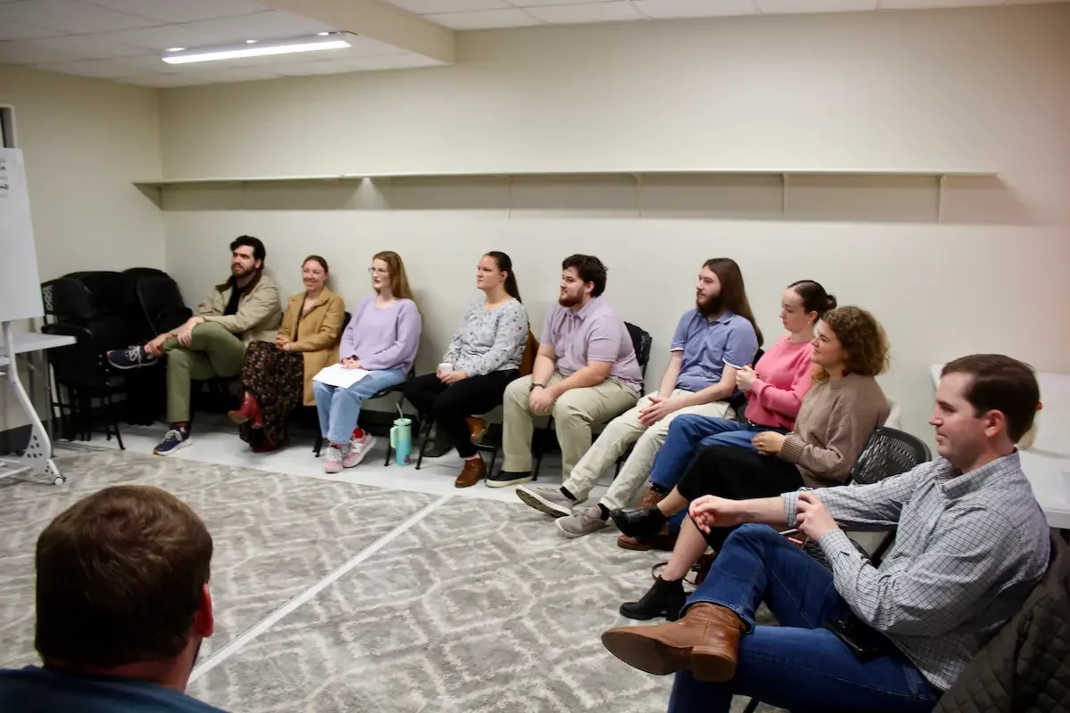 People sitting in Sunday School class