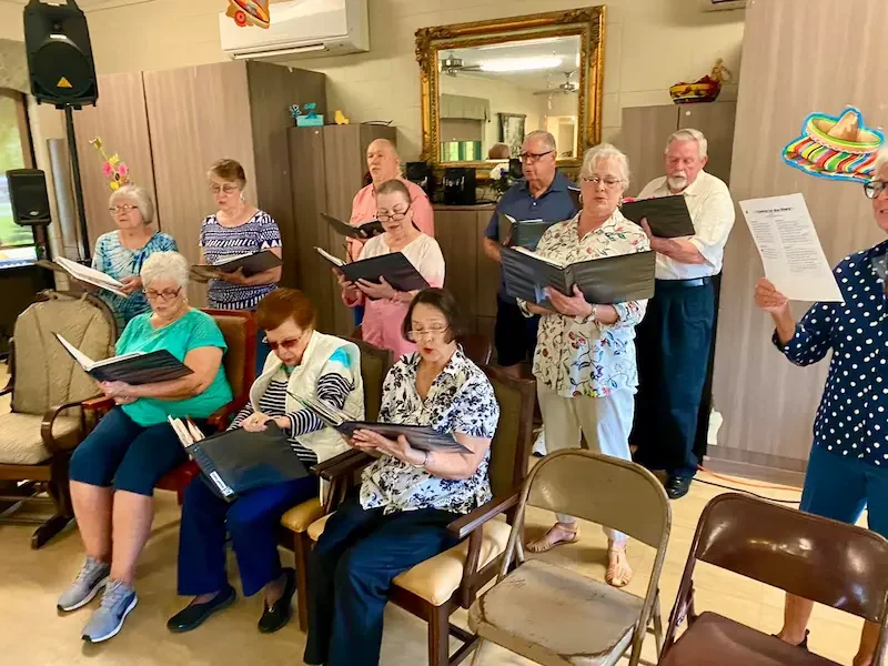 SSS Choir, which stands for Singing Senior Saints, performing at a senior care center