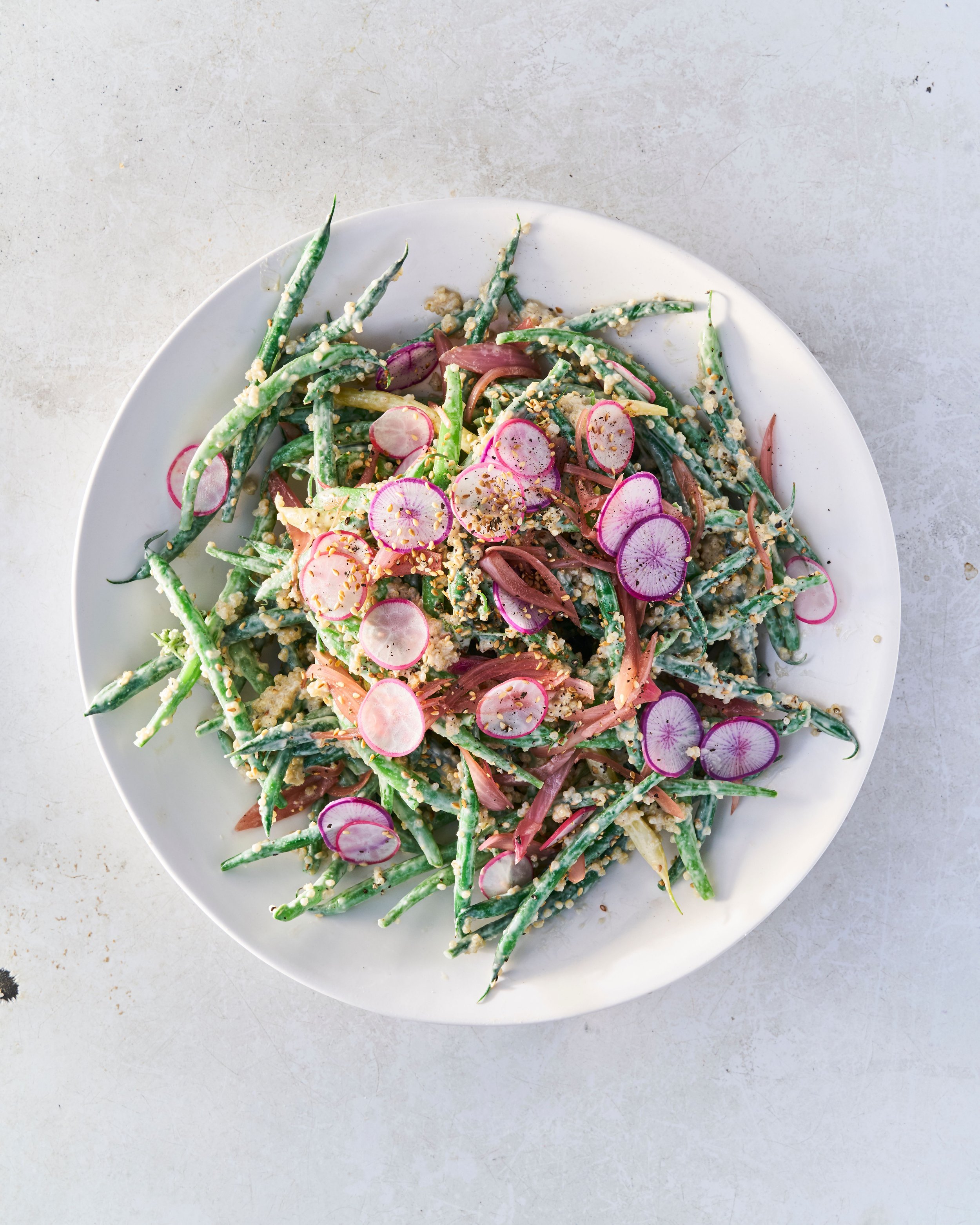 Green Bean Salad with Tahini and Quinoa