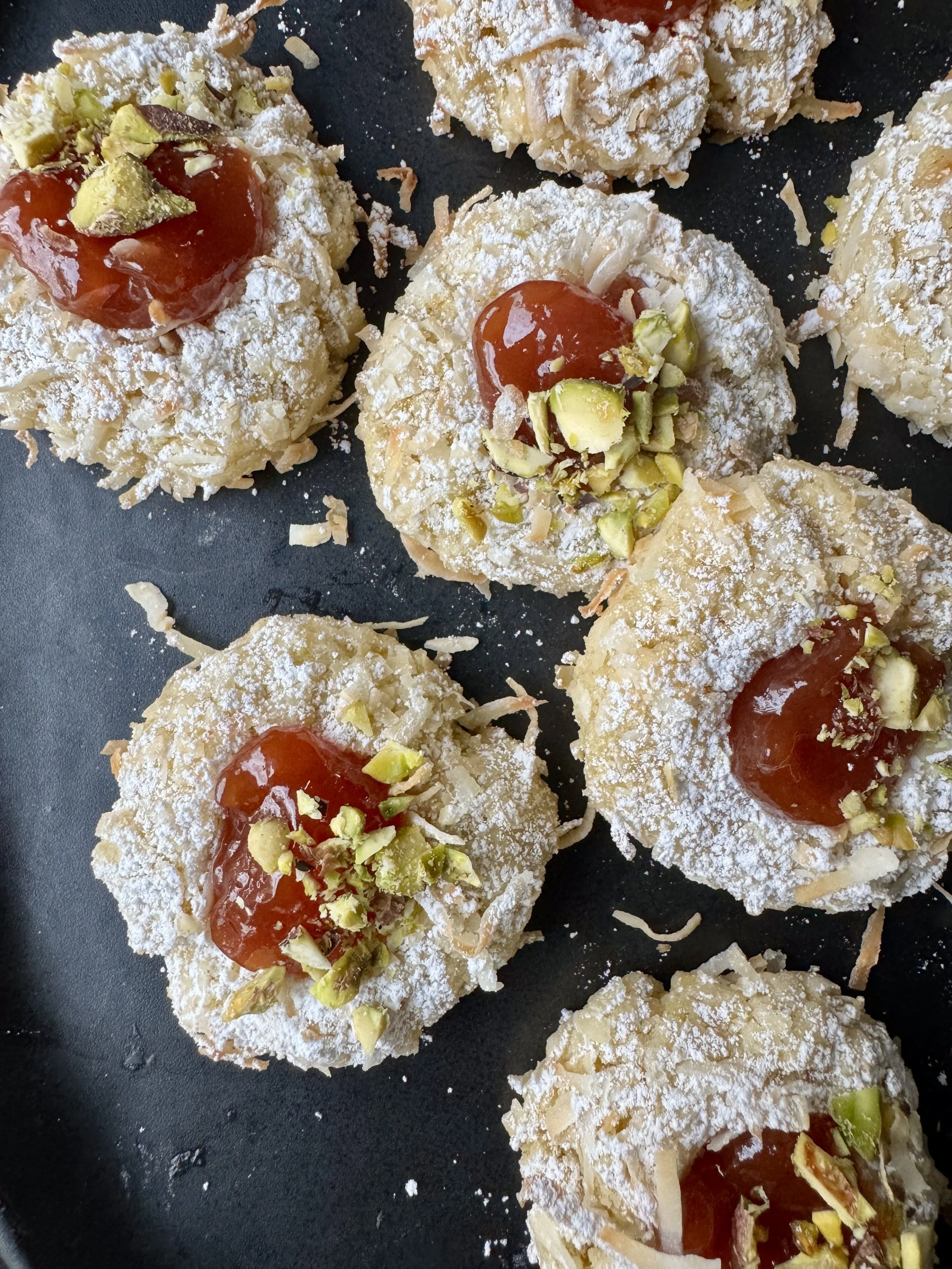 Coconut-Pistachio Guava Thumbprints