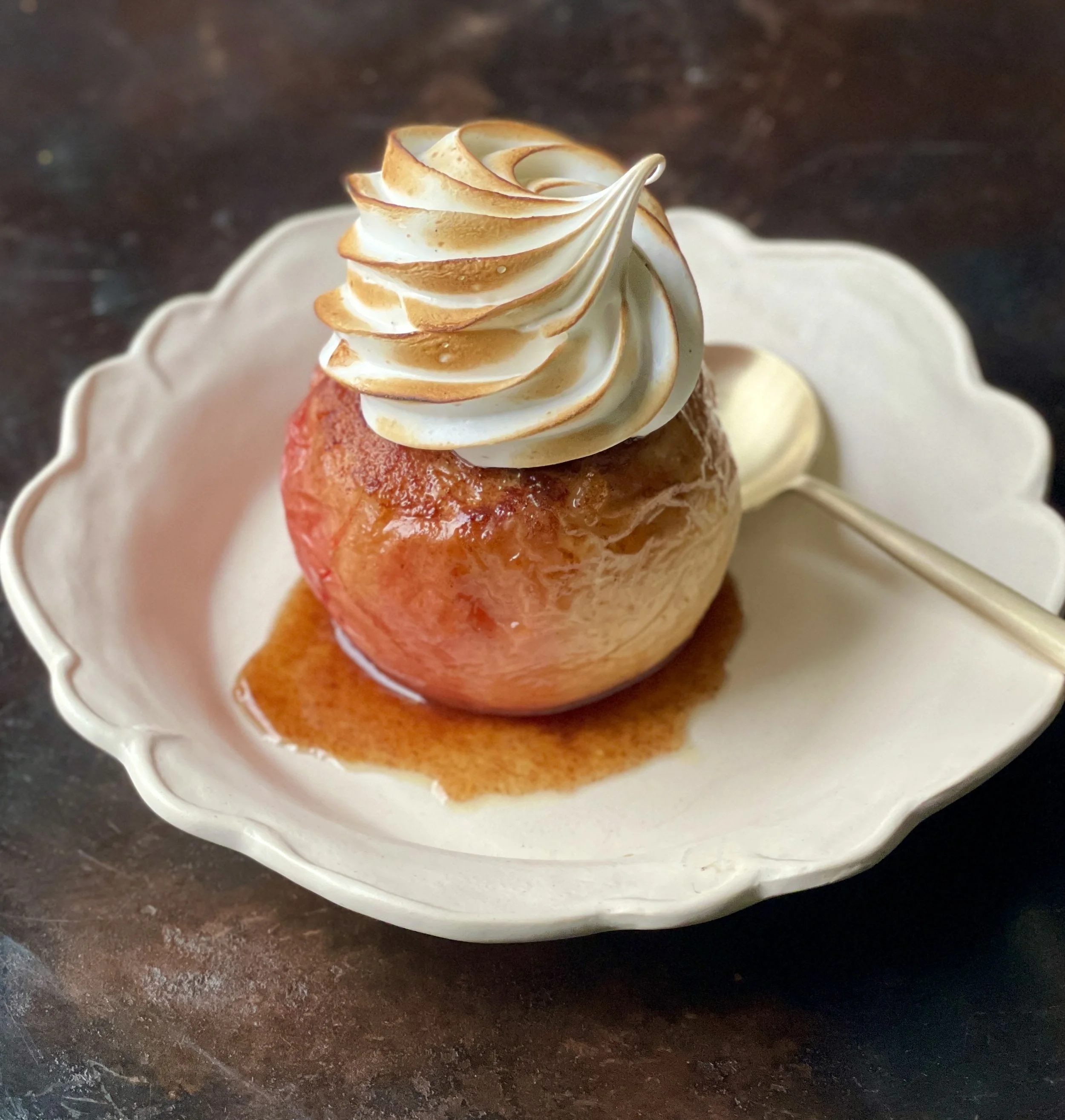 Stuffed Baked Apples with Toasted Meringue