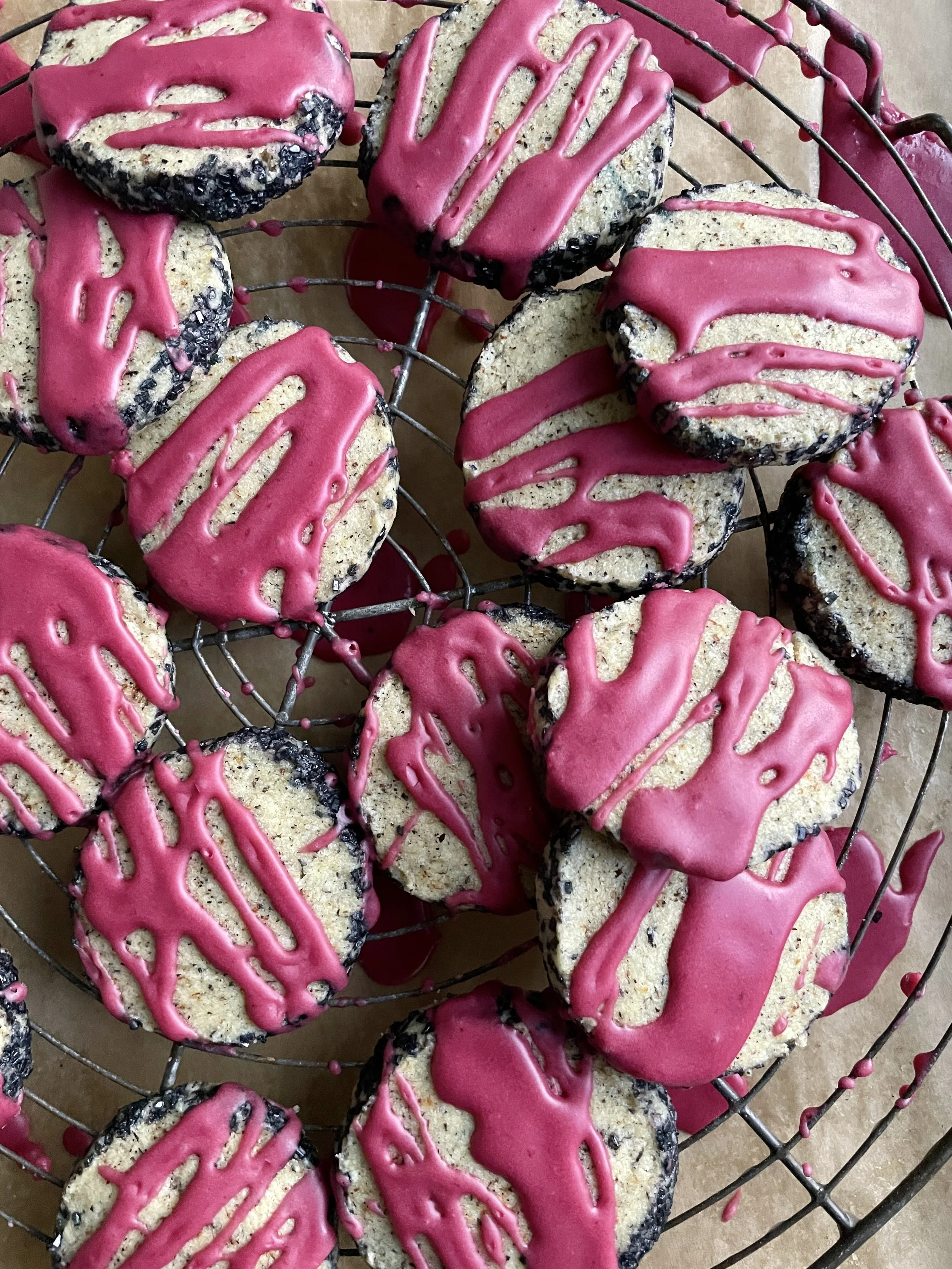 Earl Grey Shortbread with Blood Orange Glaze
