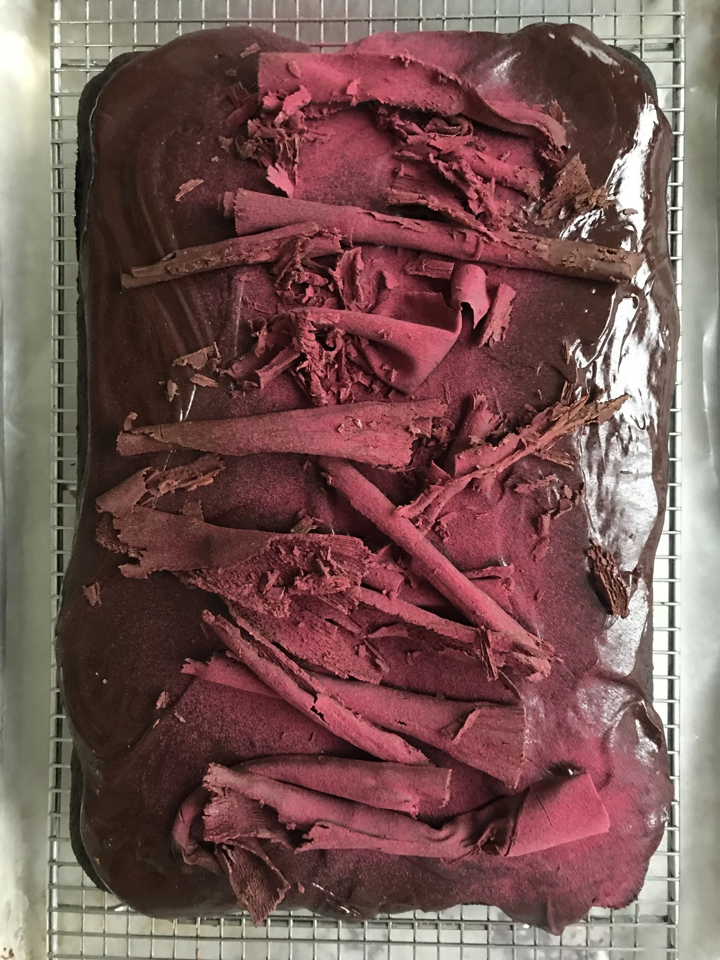Chocolate Beet Sheet Cake With Ganache