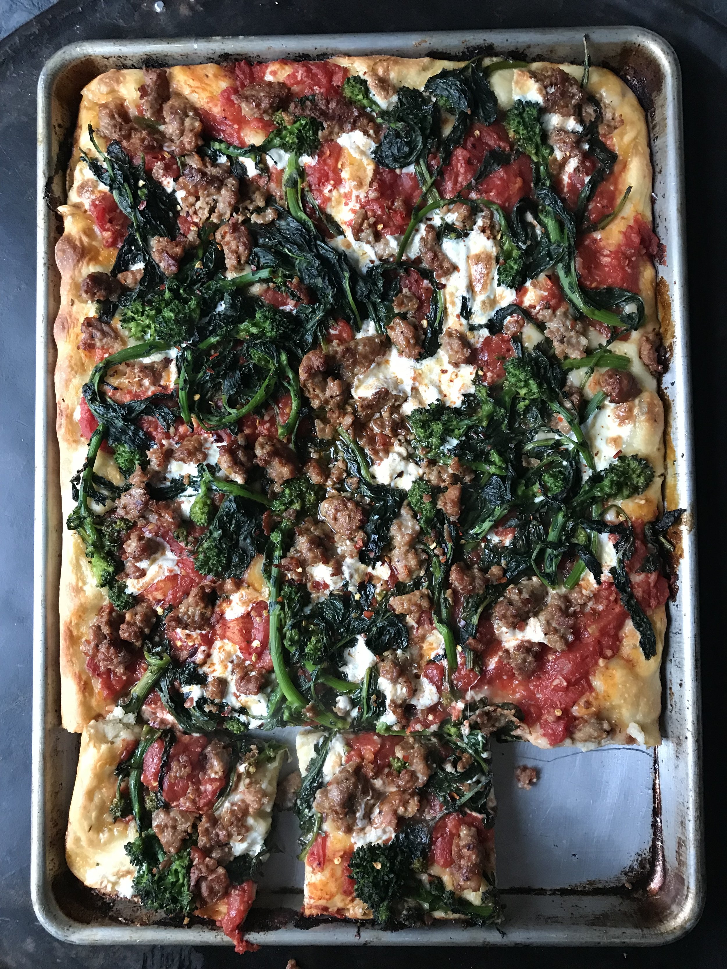 Grandma Pie with Broccoli Rabe and Sausage
