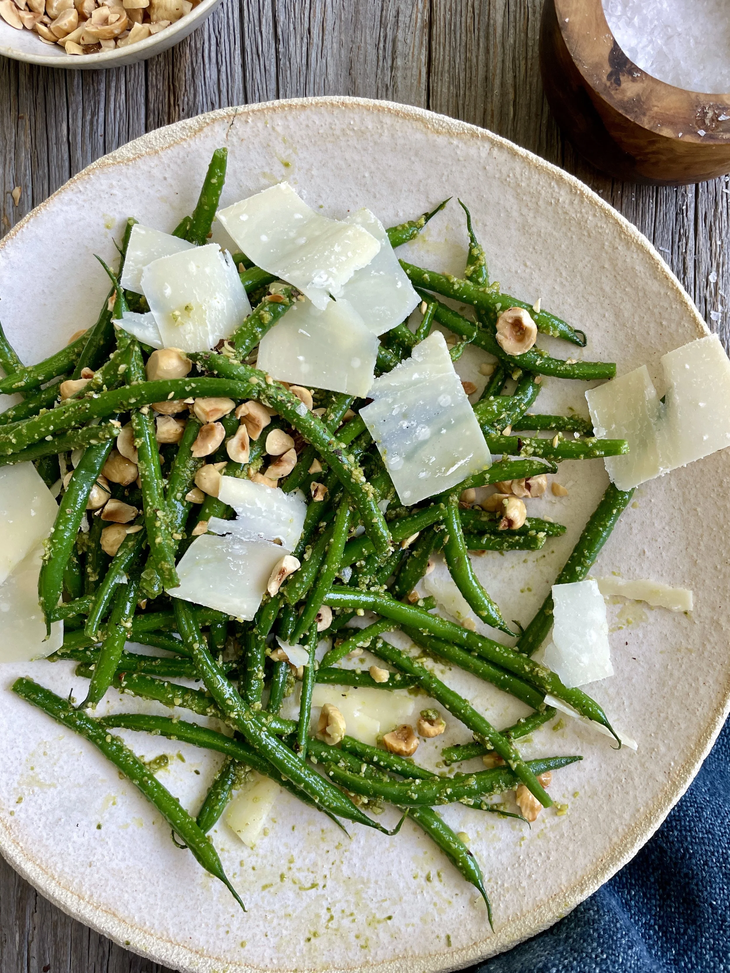 Green Bean Salad with Pesto and Hazelnuts