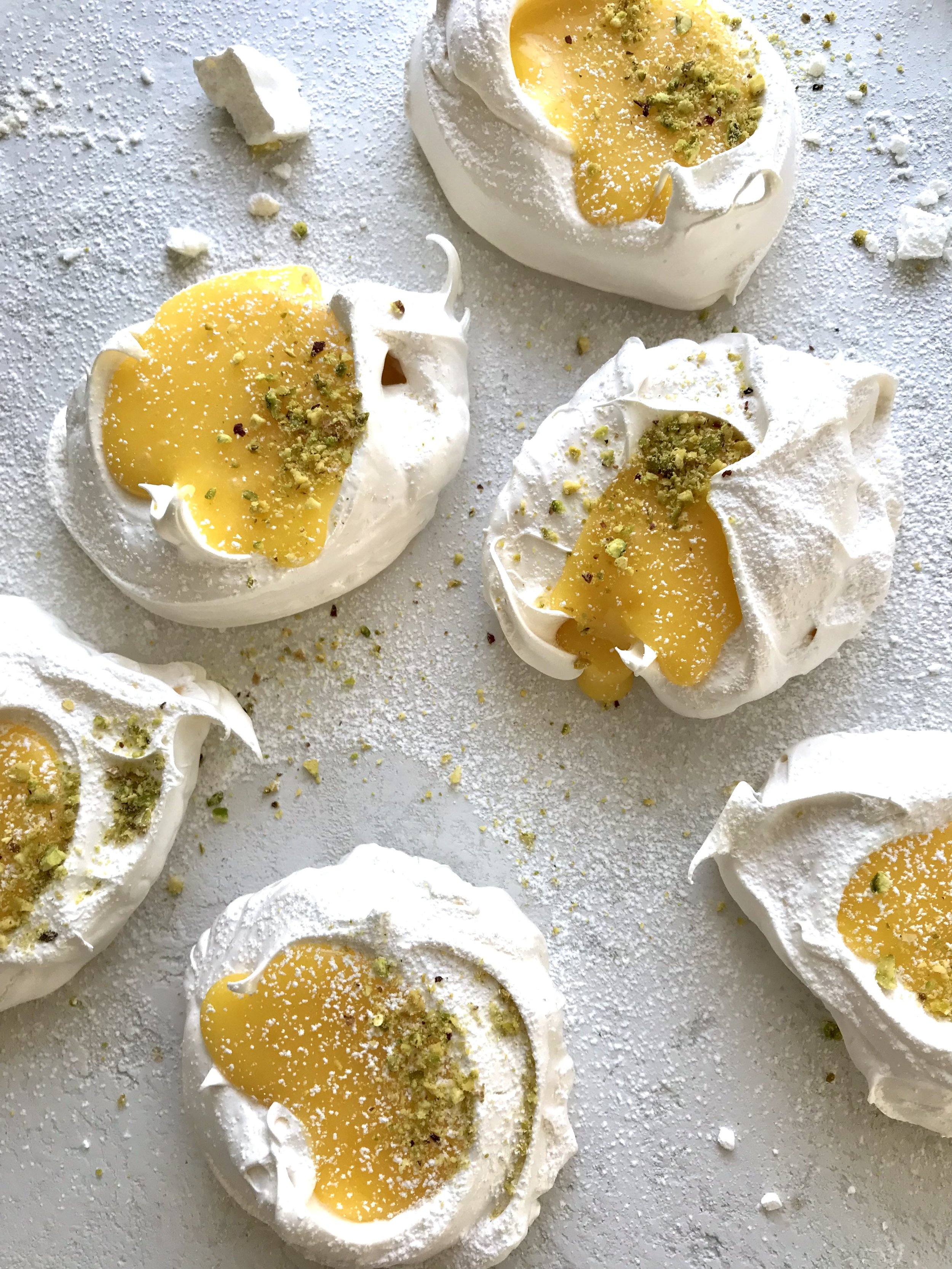 Lemon Curd Meringues
