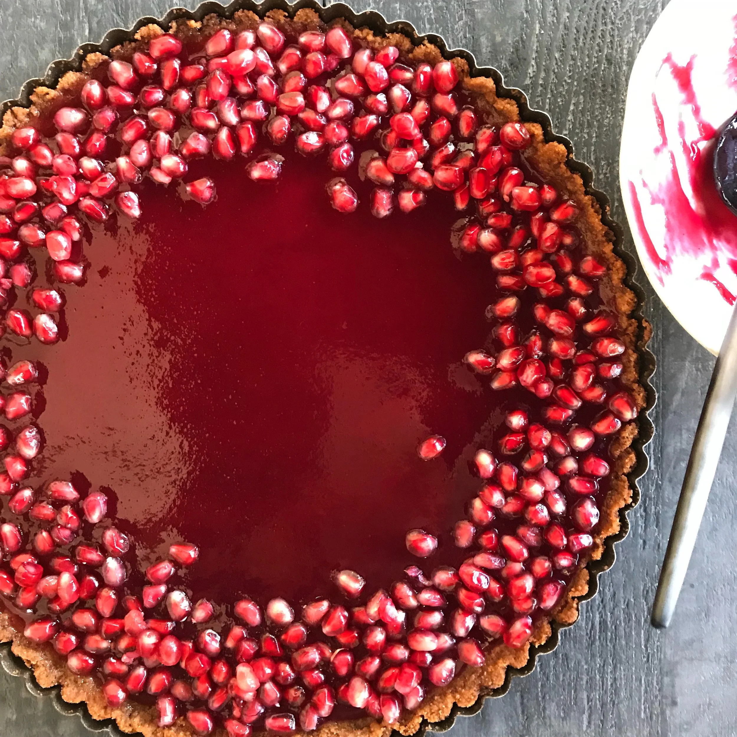 Butternut Squash Tart with Pomegranate-Cranberry Glaze