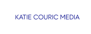 Text reading 'KATIE COURIK MEDIA' in blue on a black background