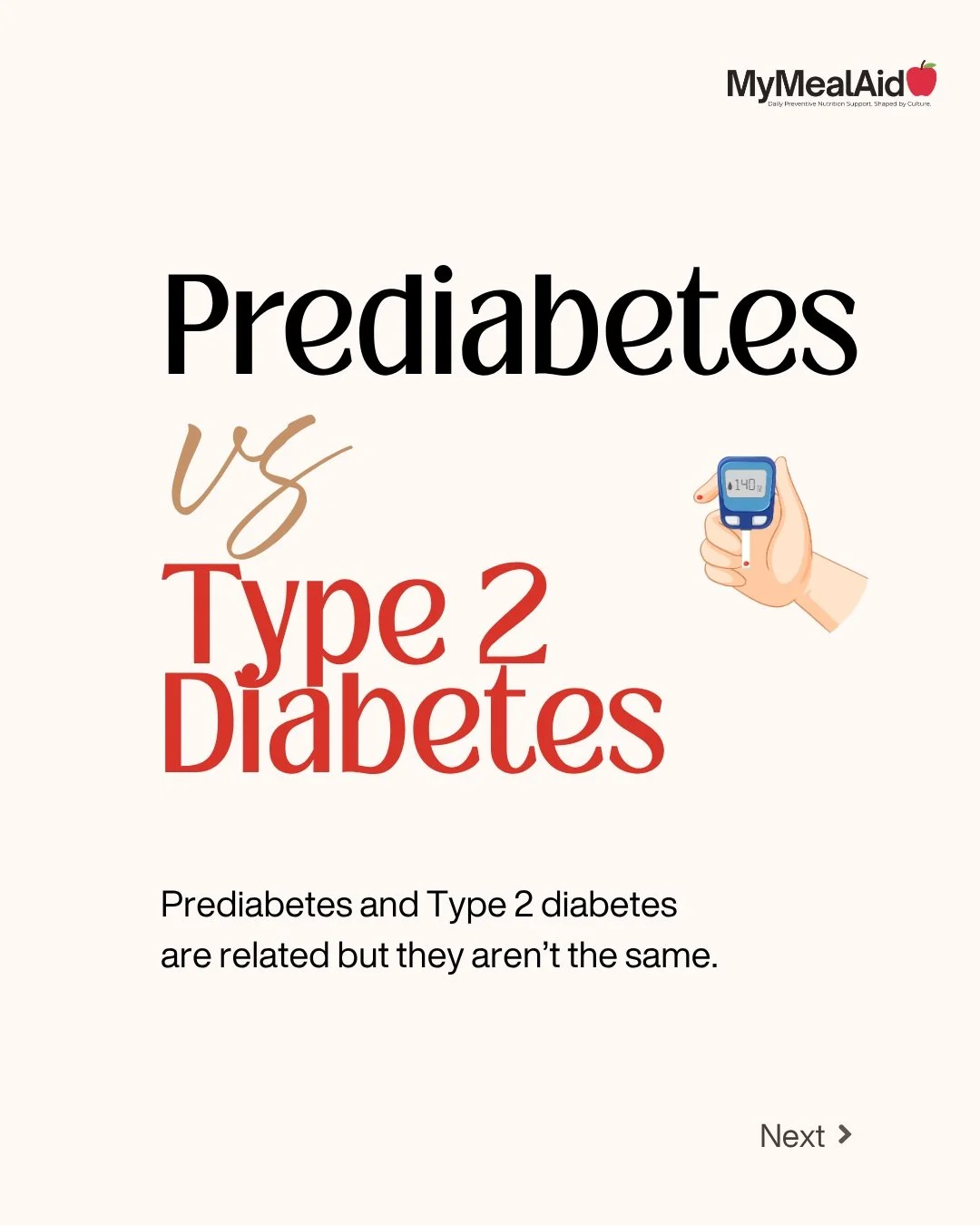 Did you know that prediabetes often has no clear symptoms? 👀

Prediabetes and type 2 diabetes are not the same but knowing the difference can help you take action earlier. 

Knowing your risk and getting tested can matter. Small changes in food, mov