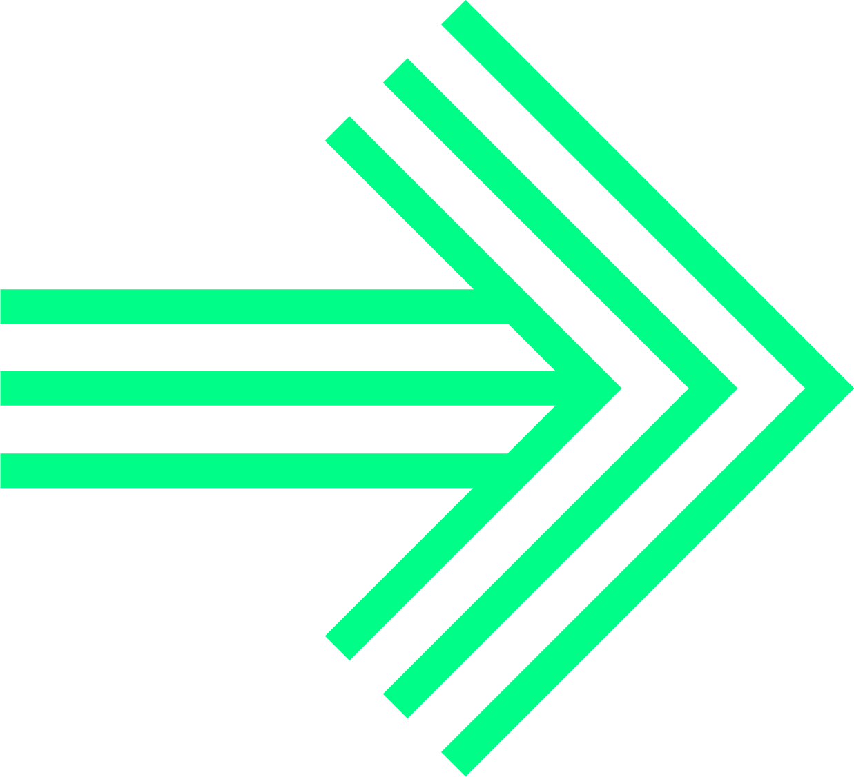 A digital graphic design with five bold, cyan arrows pointing to the right on a black background.
