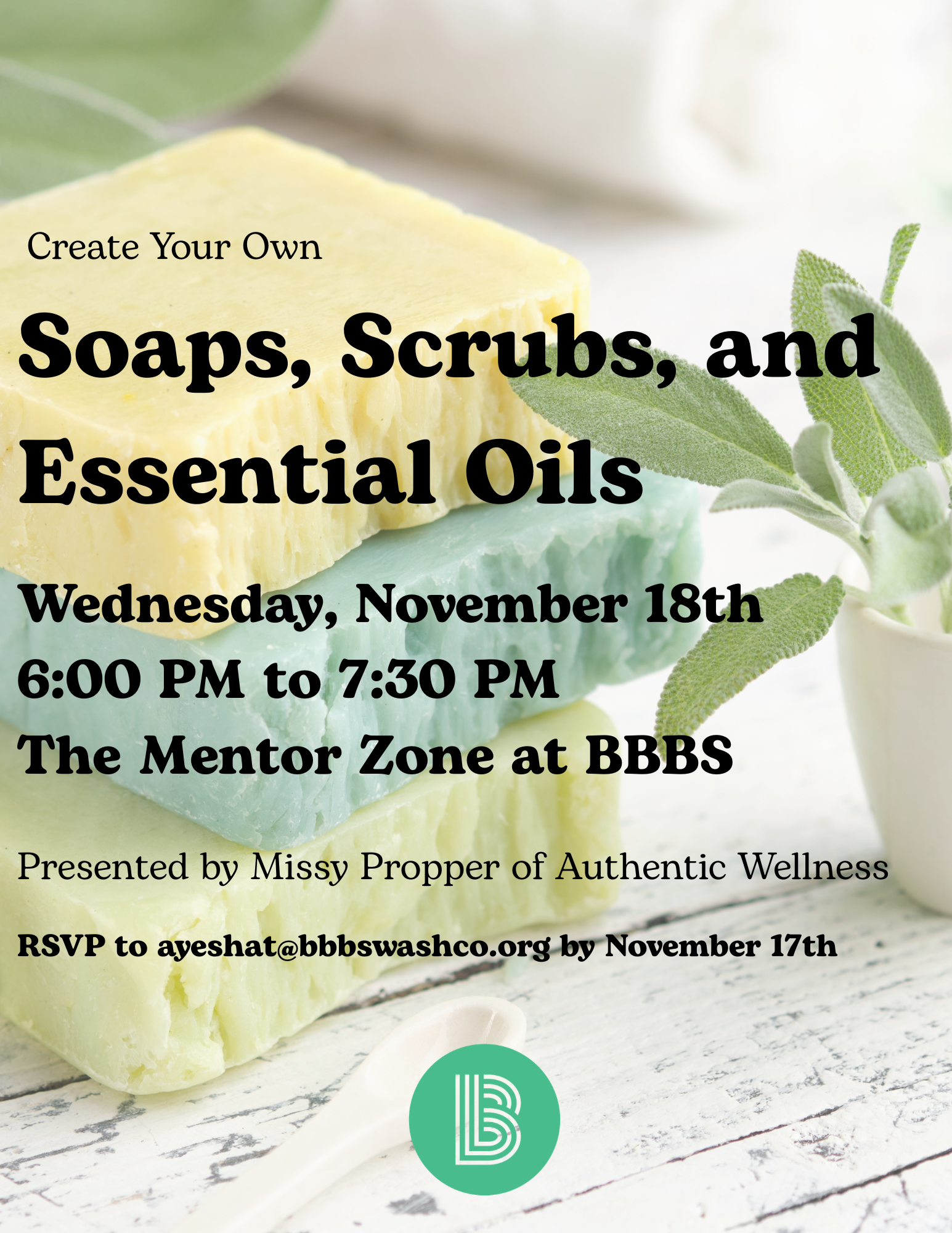 soaps, scrubs, and essential oils