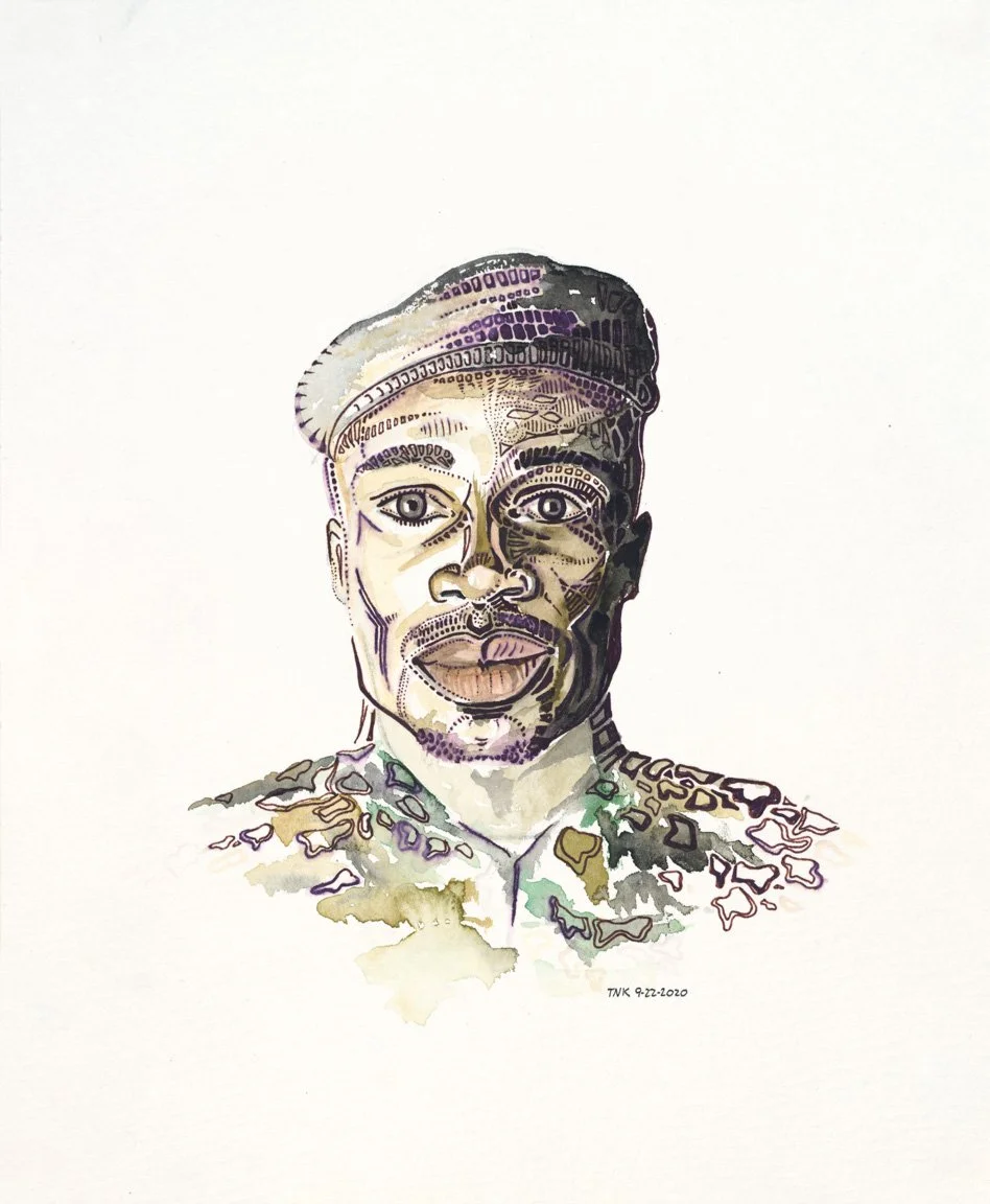 Psychological Toll - Kruger National Park Ranger (original watercolor painting)