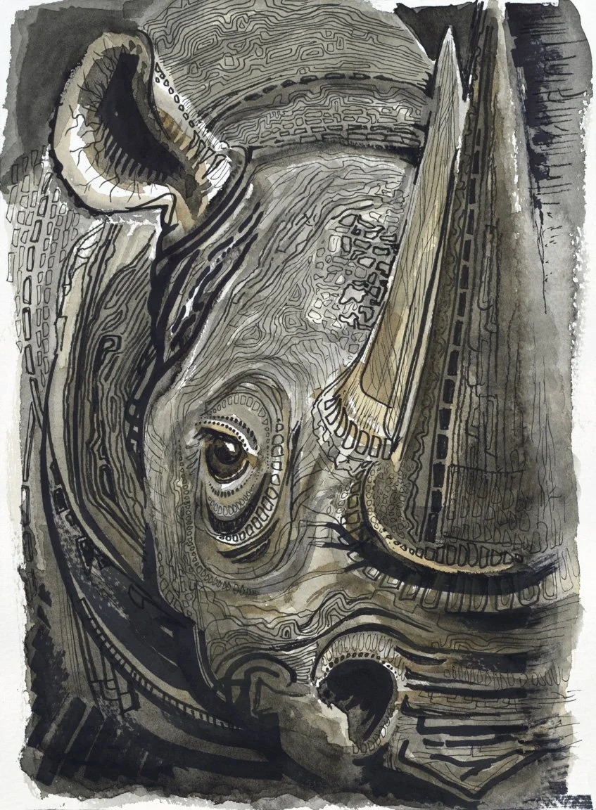 Depth of a Rhino - Black Rhinoceros (archival giclée prints)