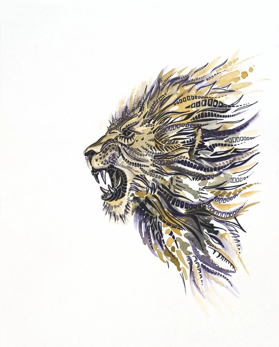 Roar - African Lion (original watercolor painting)