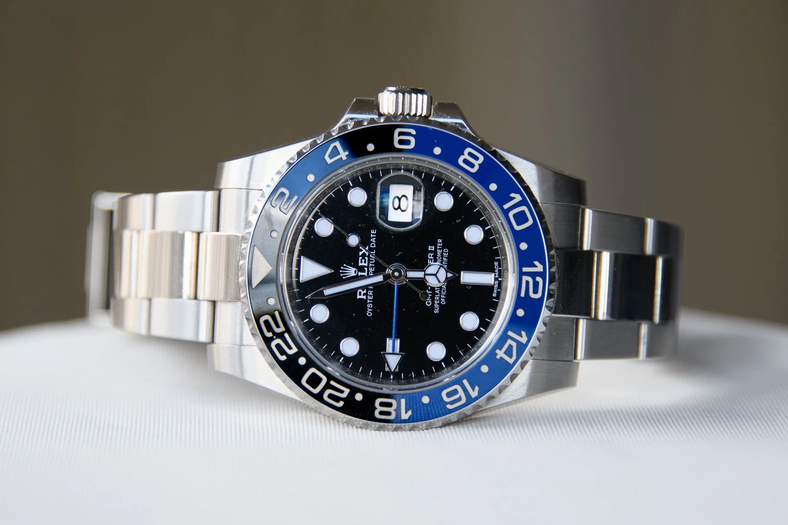 Wider angle shot of the Rolex Batman