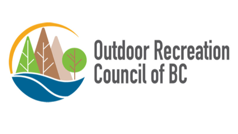 Logo of Outdoor Recreation Council of BC featuring trees, mountains, river, and sun