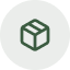 Solid green circle on a white background