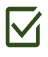 A green check mark inside a square box.