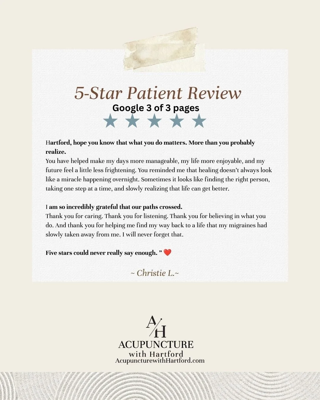 Migraines. I am so incredibly grateful. Five stars could never be 