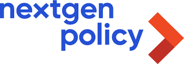 NextGen Policy logo with blue text and red arrow symbol