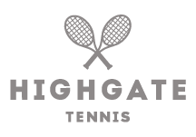 Logo for Highgate Tennis Club with a graphic of two crossed tennis racquets.