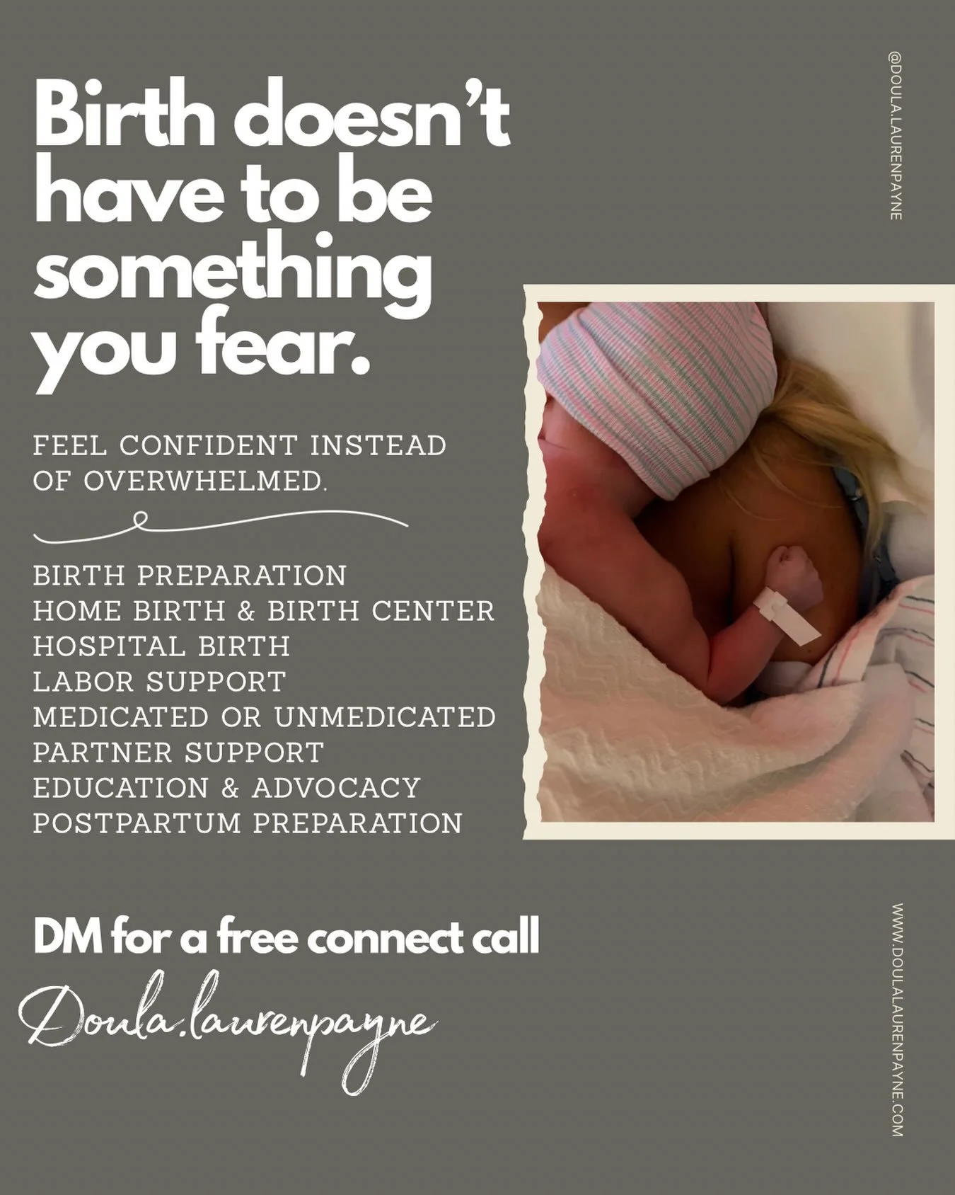 The call to birth work is rooted in helping women feel supported through it all. Offering a place for all your fears, wonders and questions that is judgement free, loving and nothing is off the table. A person that joins your team throughout the jour