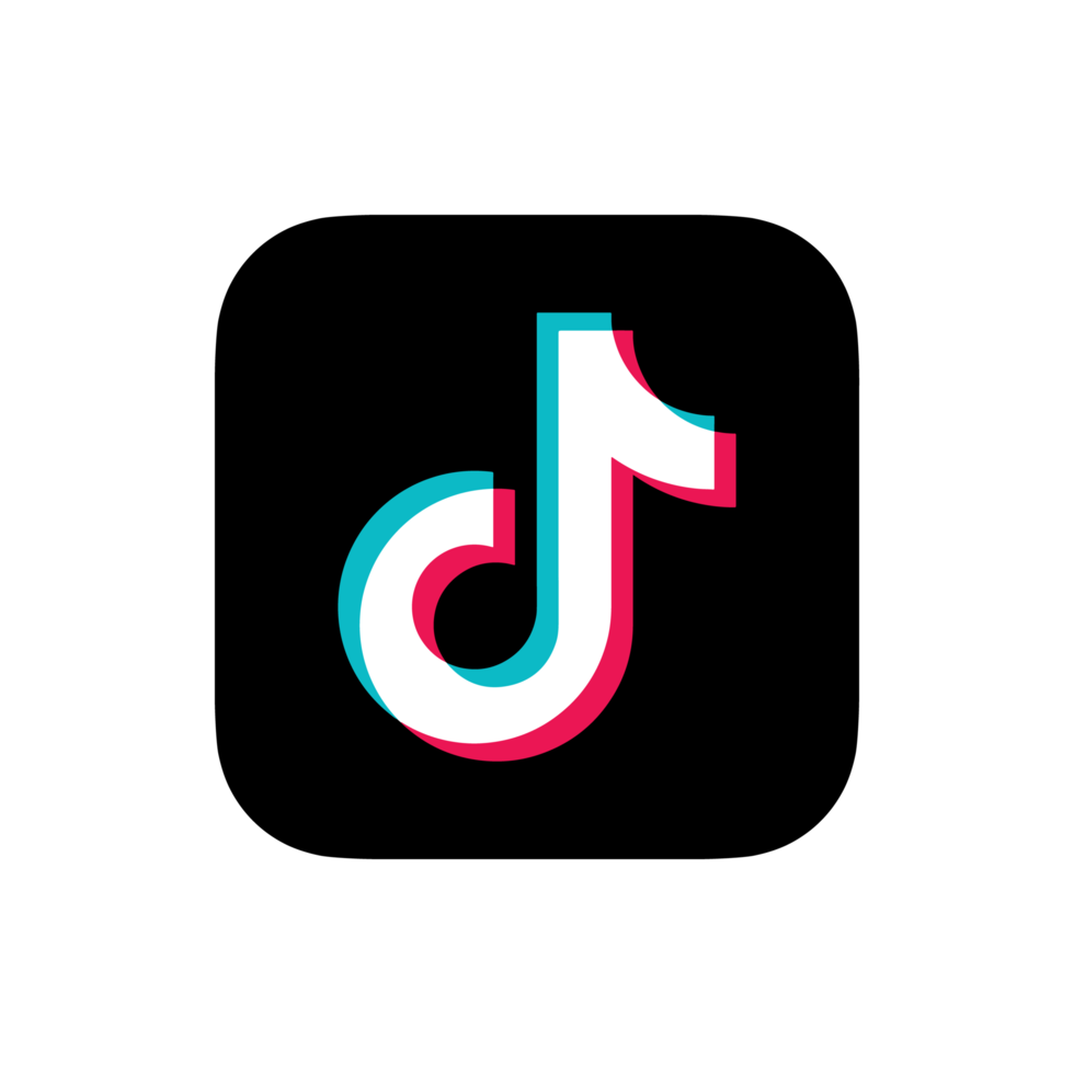 TikTok logo with a black background.