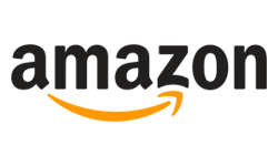 Amazon logo with black text and orange arrow