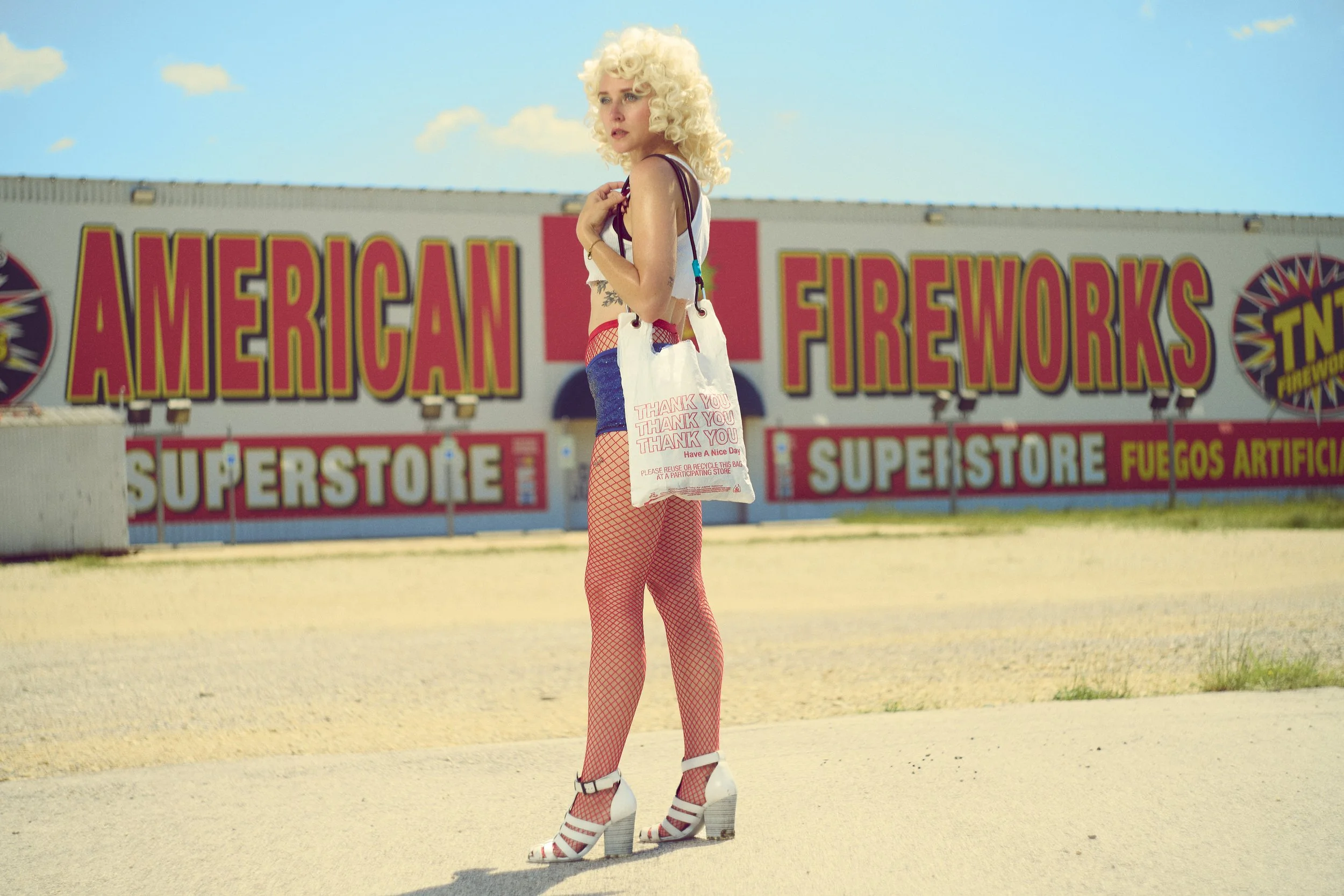 (Thank you, Have a nice day -  Model and stylist : Danielle Evon Ploeger. Director, Photographer and Makeup: Ima Leupp. Handmade bag by Ima. Wig: Coco Coquette. BTS/retouching: Joseph Hassage)