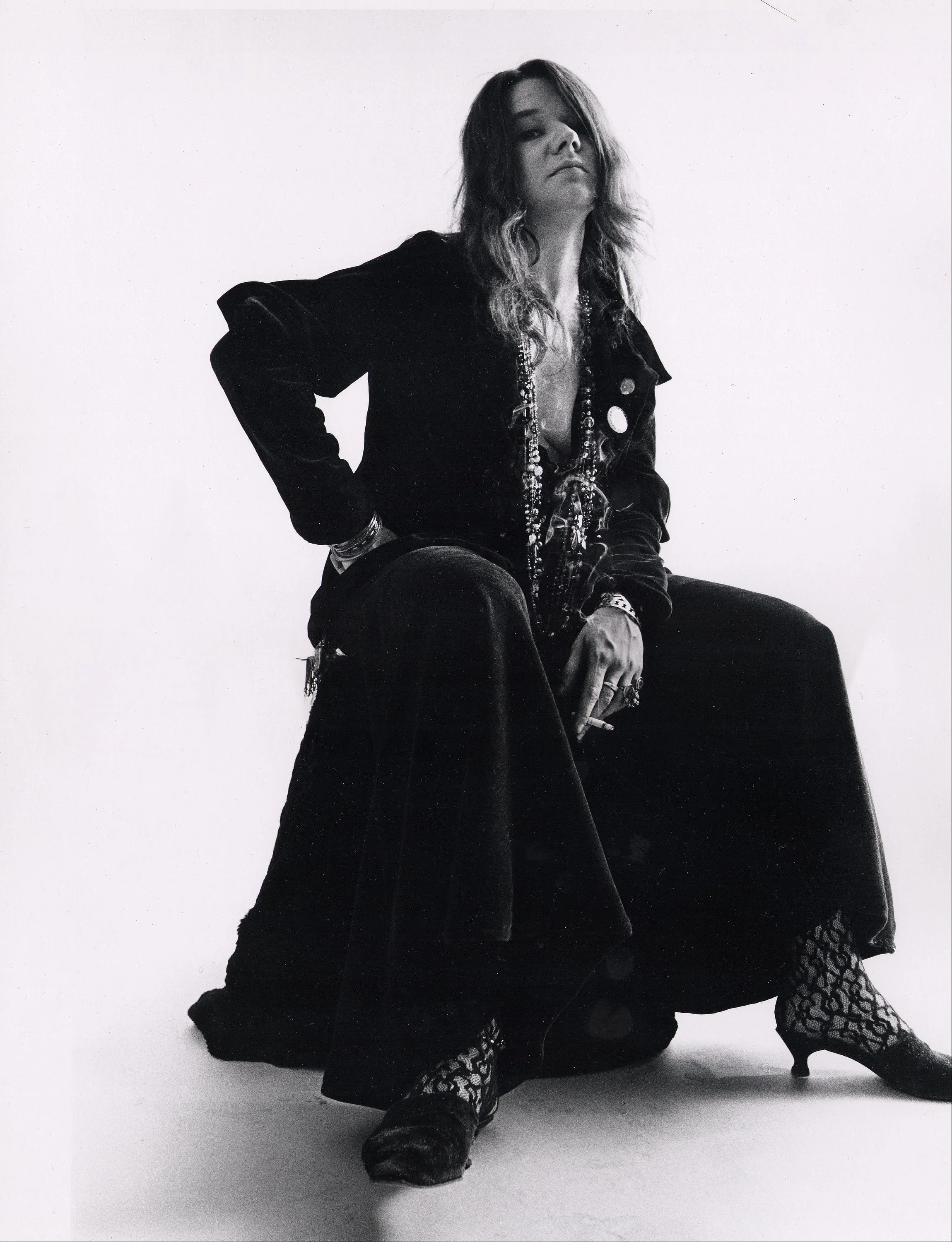 Janis Joplin, Sitting with a Cigarette, 1968