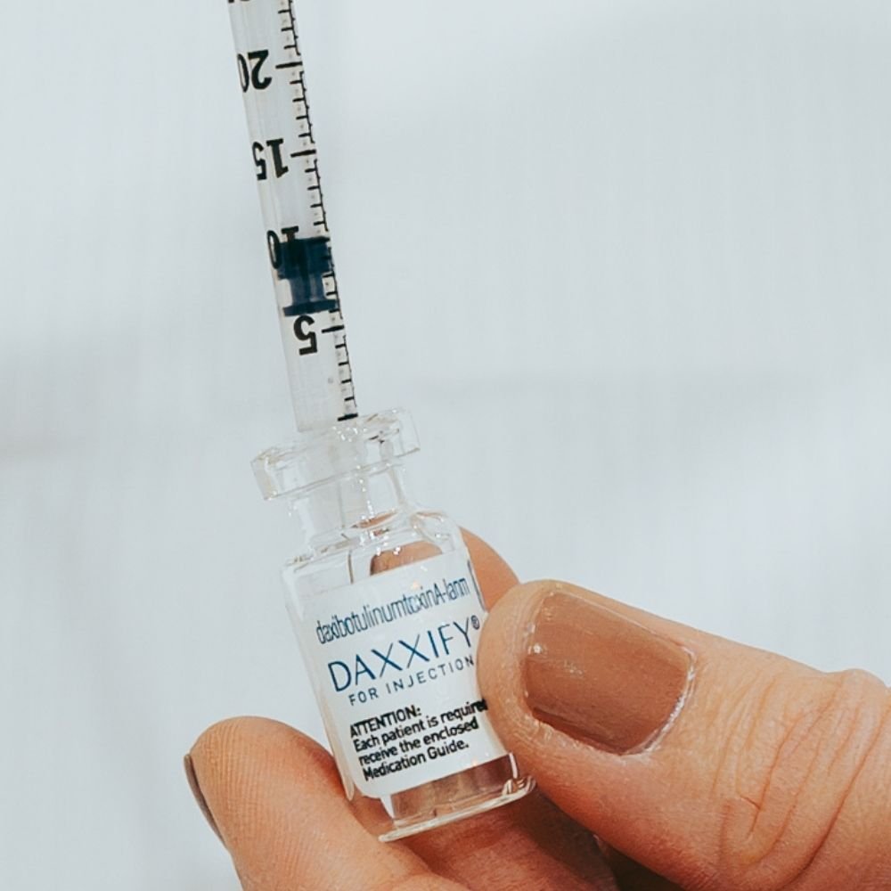 Daxxify injectable syringe and vial for wrinkle reduction treatment