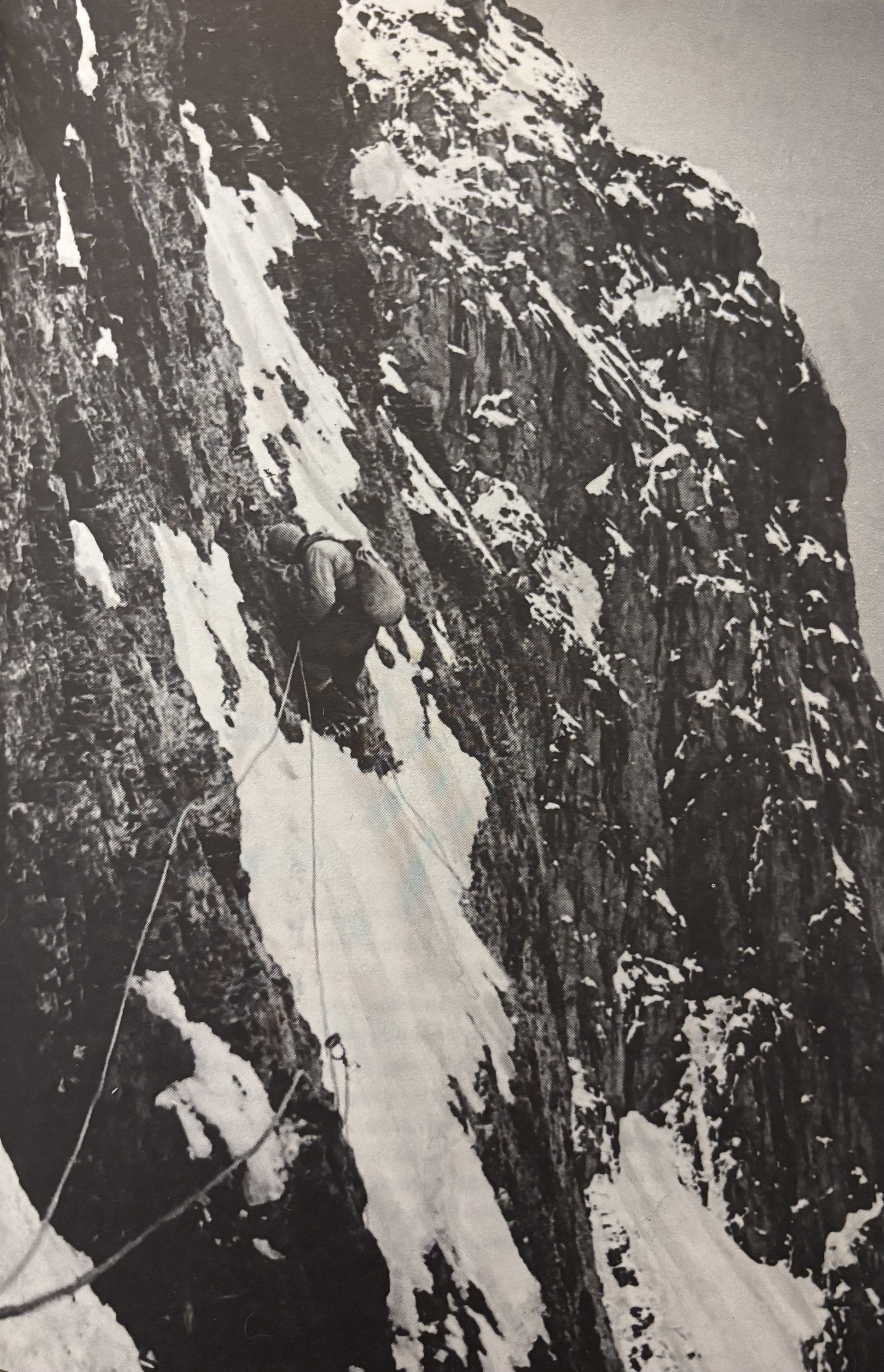 Andreas Heckmair route finding on the North Face of the Eiger in 1938