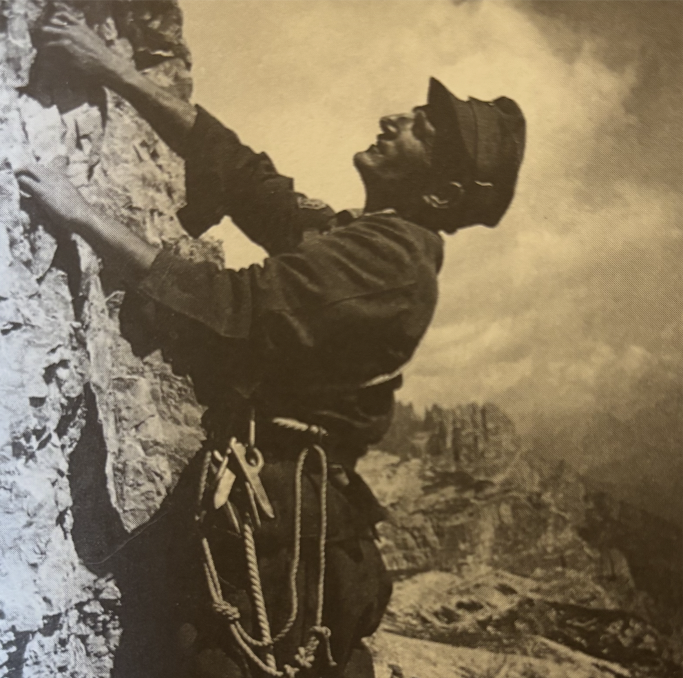 Andreas Heckmair working as an Army Mountain Guide in Fulpmes in 1942