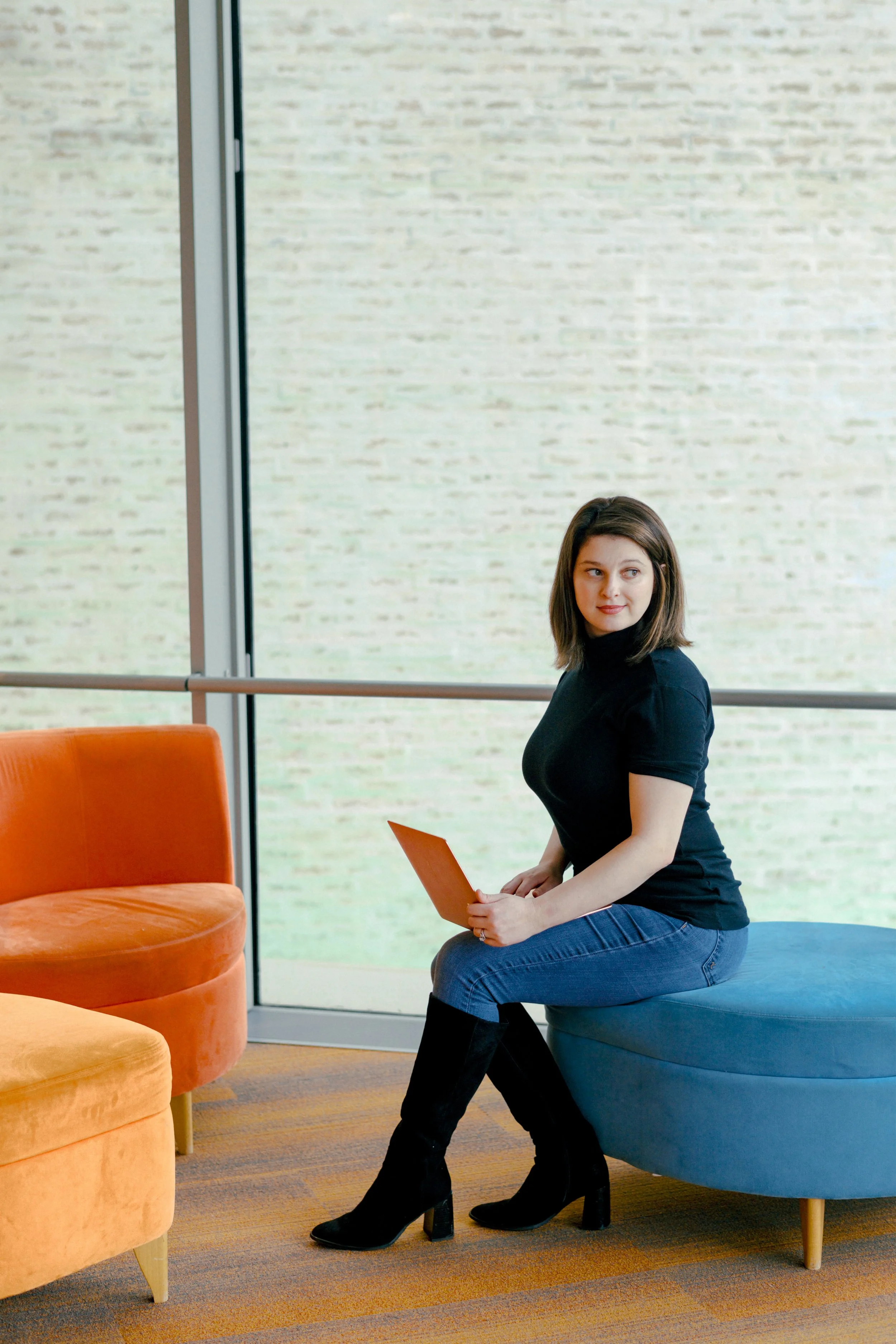 headshot of author at work