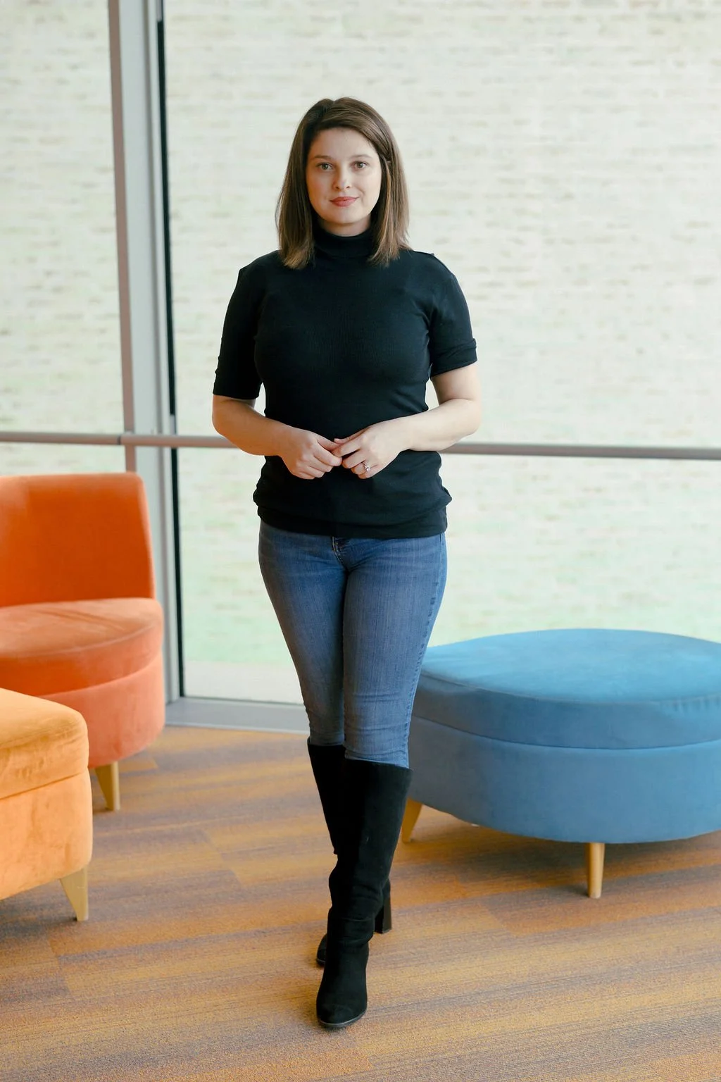 colored photo of author standing