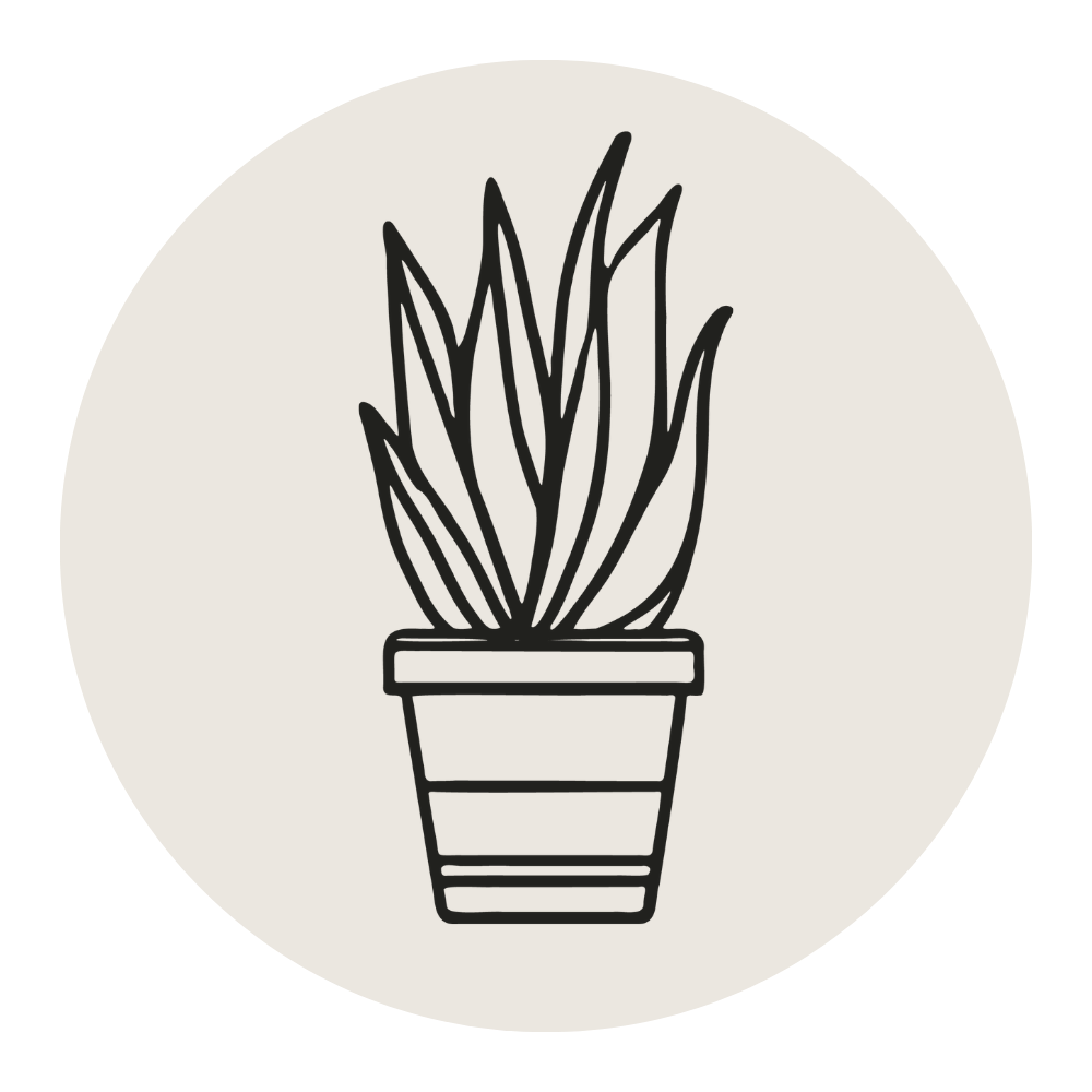 The Arranged Home Brand Icon - Plant in Beige Circle