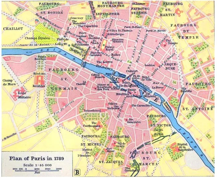 Map of 1789 Paris