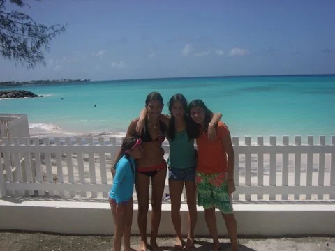 Far left - my little sister Tina, Melody, me and another friend