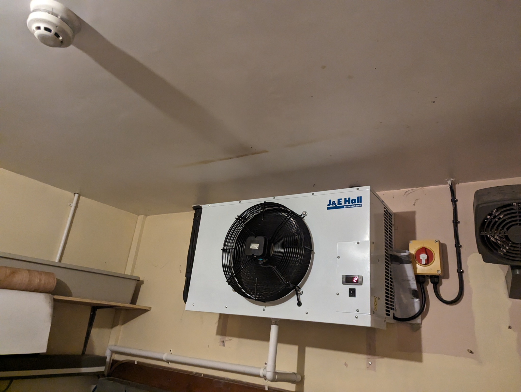 J & E Hall cellar cooler unit cooling a cellar to 11 degrees C