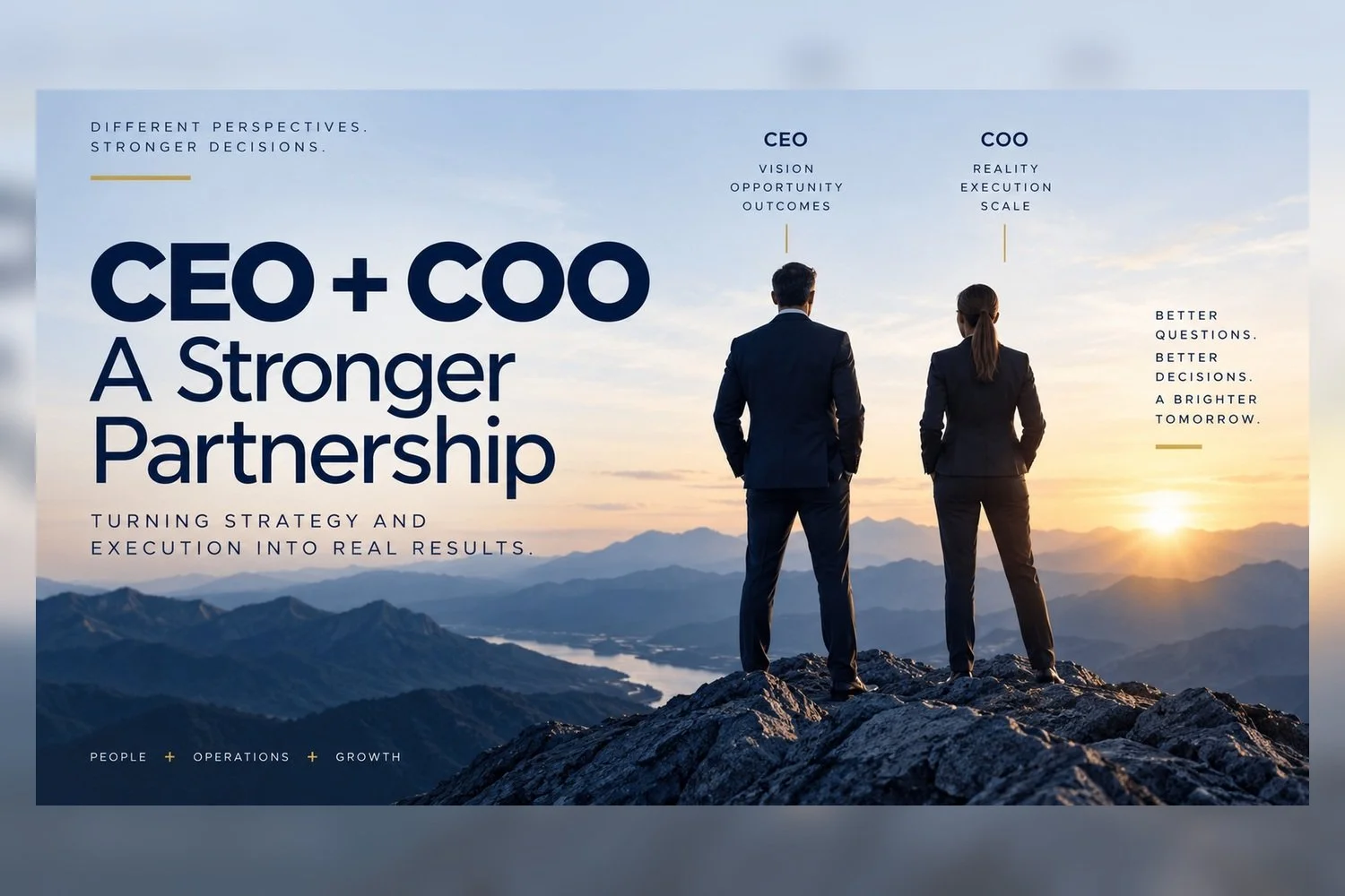 The CEO–COO Relationship Isn’t a Division of Labor. It’s a Decision-Making Partnership.