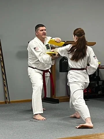 Several belts later winding up for the open fist palm strike