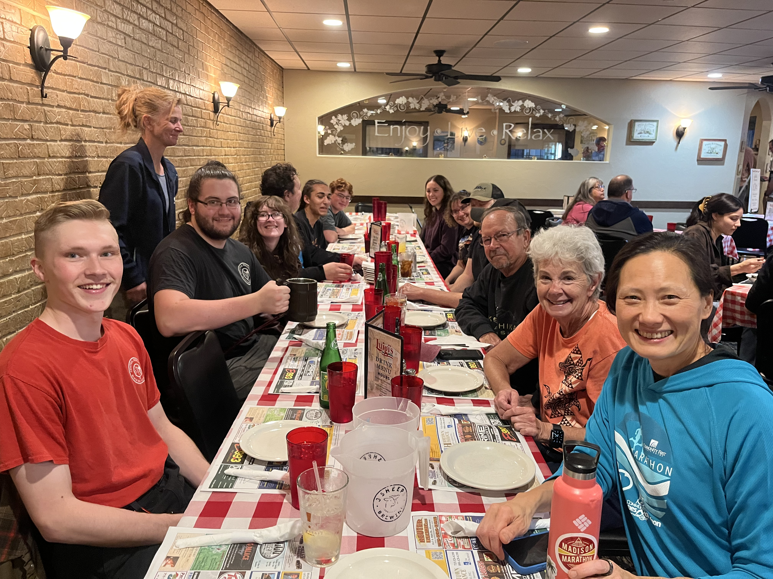 Group dinner after testing